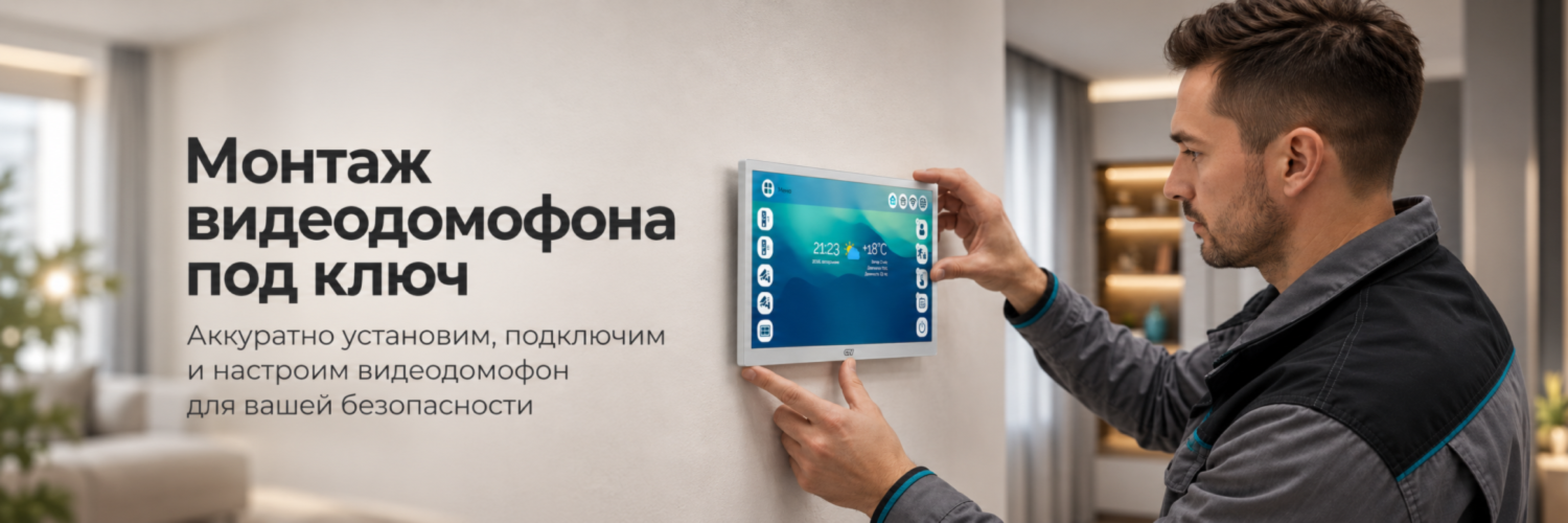 Монтаж видеодомофона под ключ!