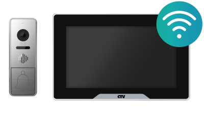 CTV KIT 5701 Комплект Wi-Fi видеодомофона (Черный - Серебро)
