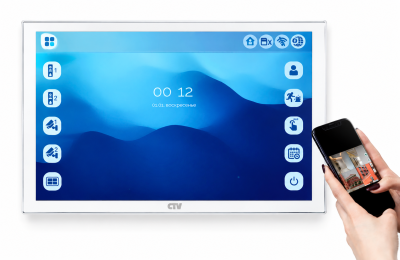 CTV-M5121Q Монитор видеодомофона с Wi-Fi и квадратором (Белый)